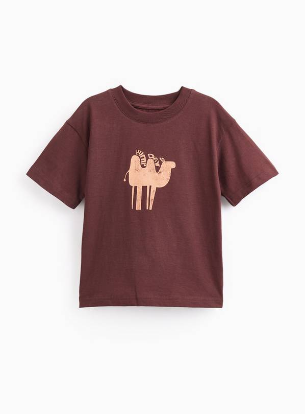 Dark Red Camel Graphic T-Shirt 2-3 years